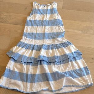 Crewcuts girls size 12 blue and white tired dress